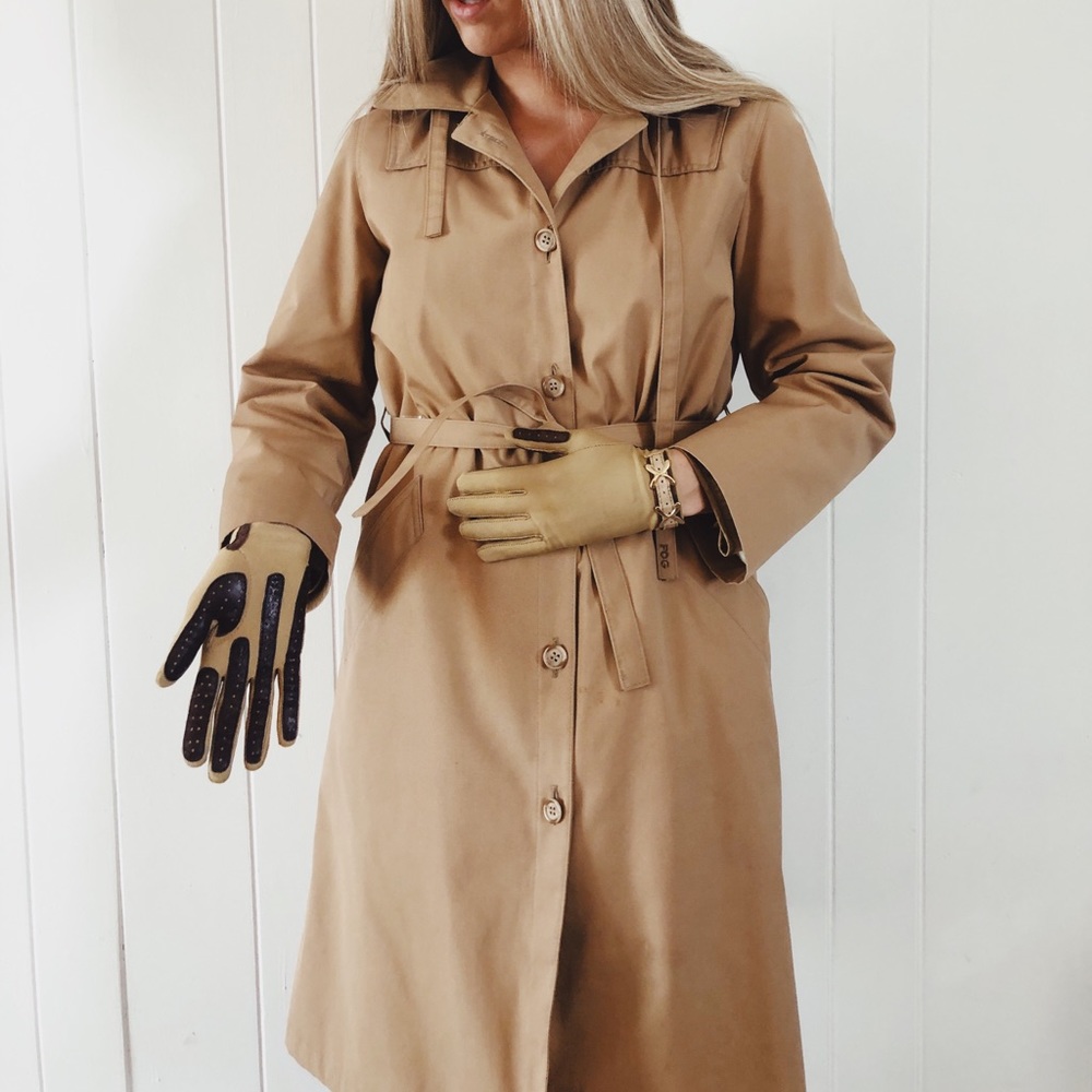 Vintage Trench Coat with Matching Gloves